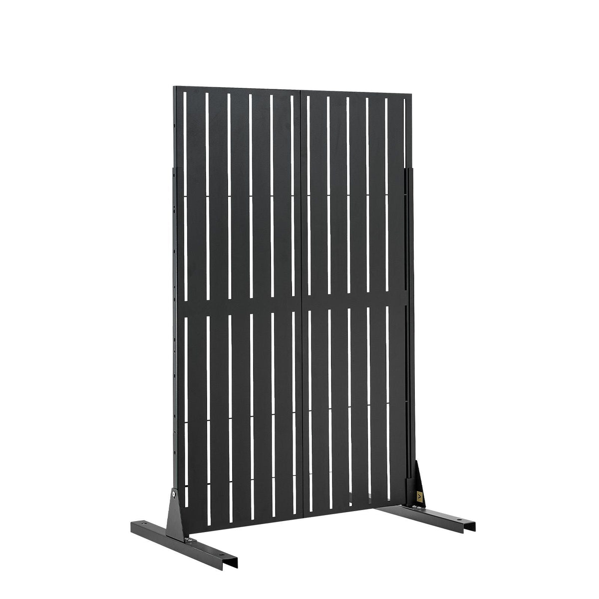 Metal Privacy Screen, 44" W x 72" H Freestanding Modern Privacy Fence, Garden Divider Panel with Extended Base & Reinforcement Fixed, Freestanding Outdoor Divider for Garden, Indoor, Courtyard