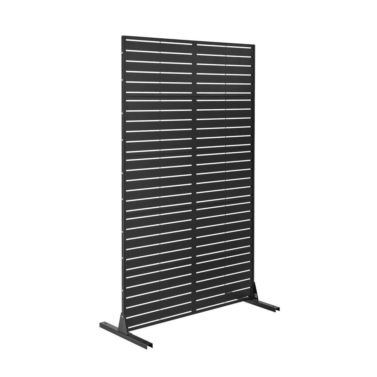 Metal Privacy Screen, 44" W x 72" H Freestanding Modern Privacy Fence, Garden Divider Panel with Extended Base & Reinforcement Fixed, Freestanding Outdoor Divider for Garden, Indoor, Courtyard