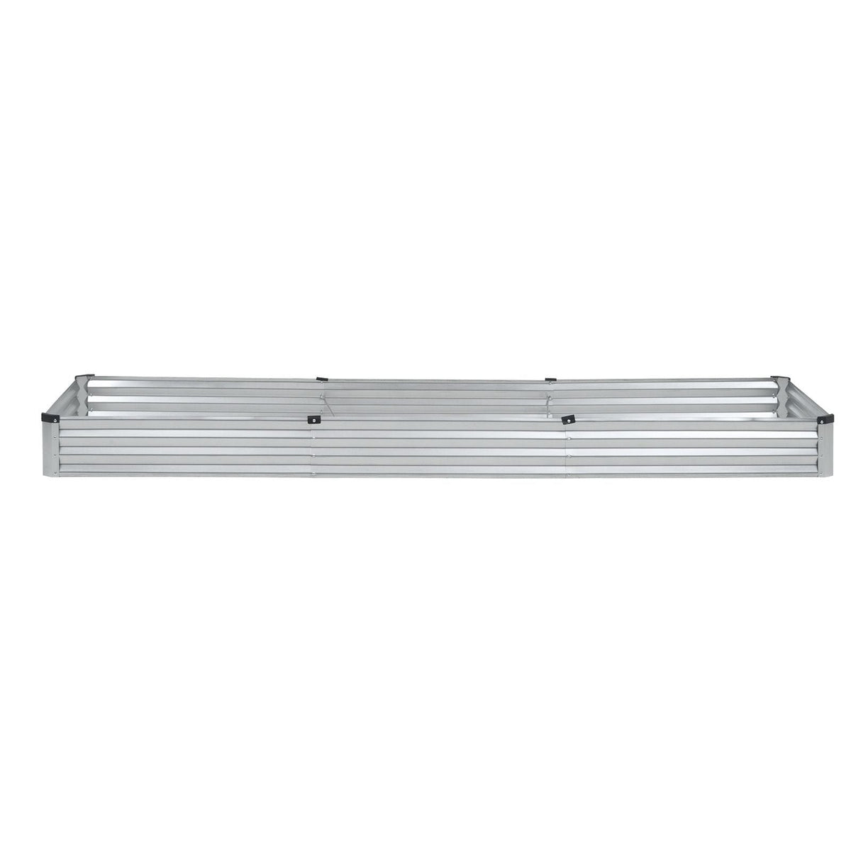Metal Raised Garden Bed, 12 x 4 x 1 ft Outdoor Galvanized Planter Box, with Open Bottom, Large Planter Raised Bed for Gardening Vegetables, Flowers, Herbs, and Succulent Plants, Silver