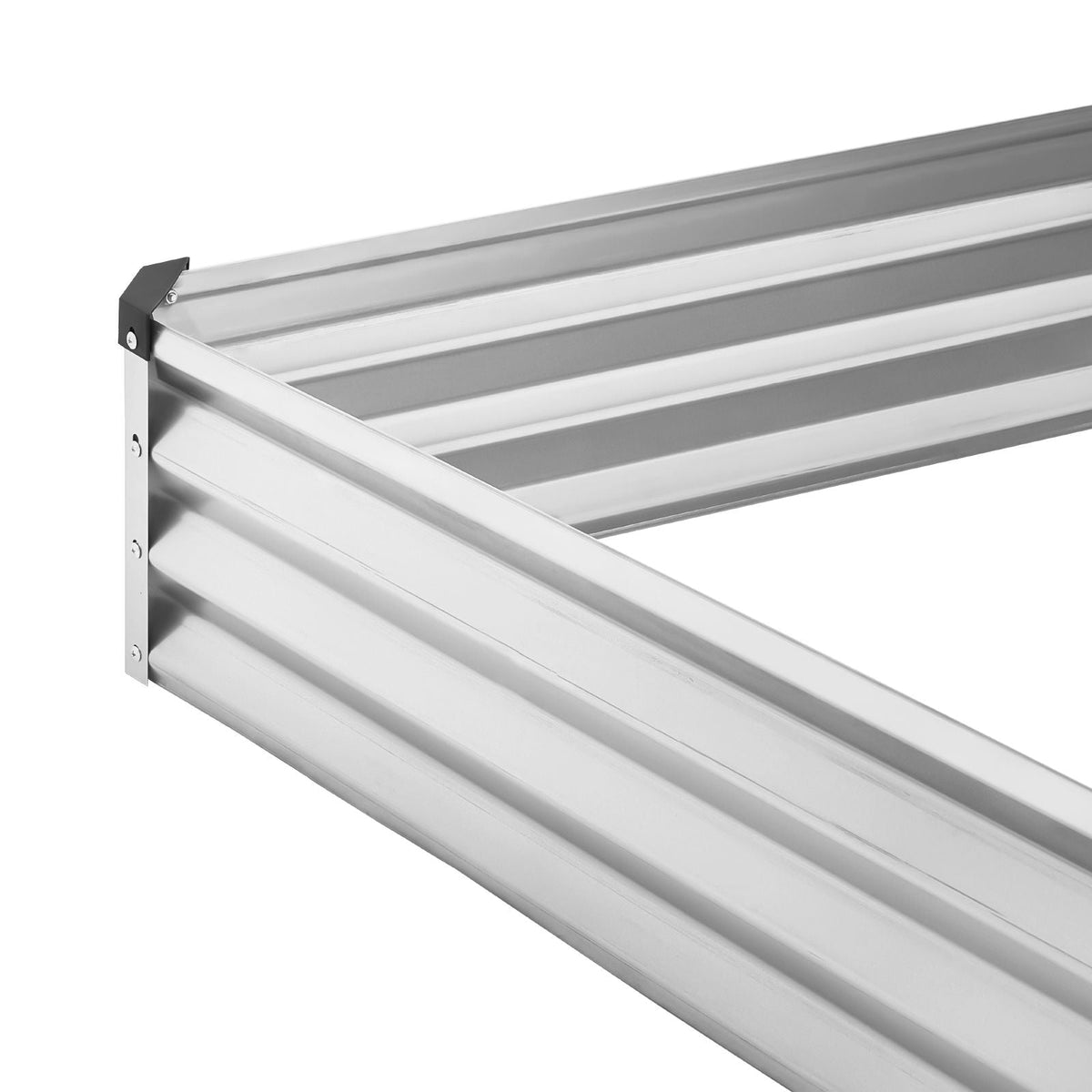 Metal Raised Garden Bed, 12 x 4 x 1 ft Outdoor Galvanized Planter Box, with Open Bottom, Large Planter Raised Bed for Gardening Vegetables, Flowers, Herbs, and Succulent Plants, Silver