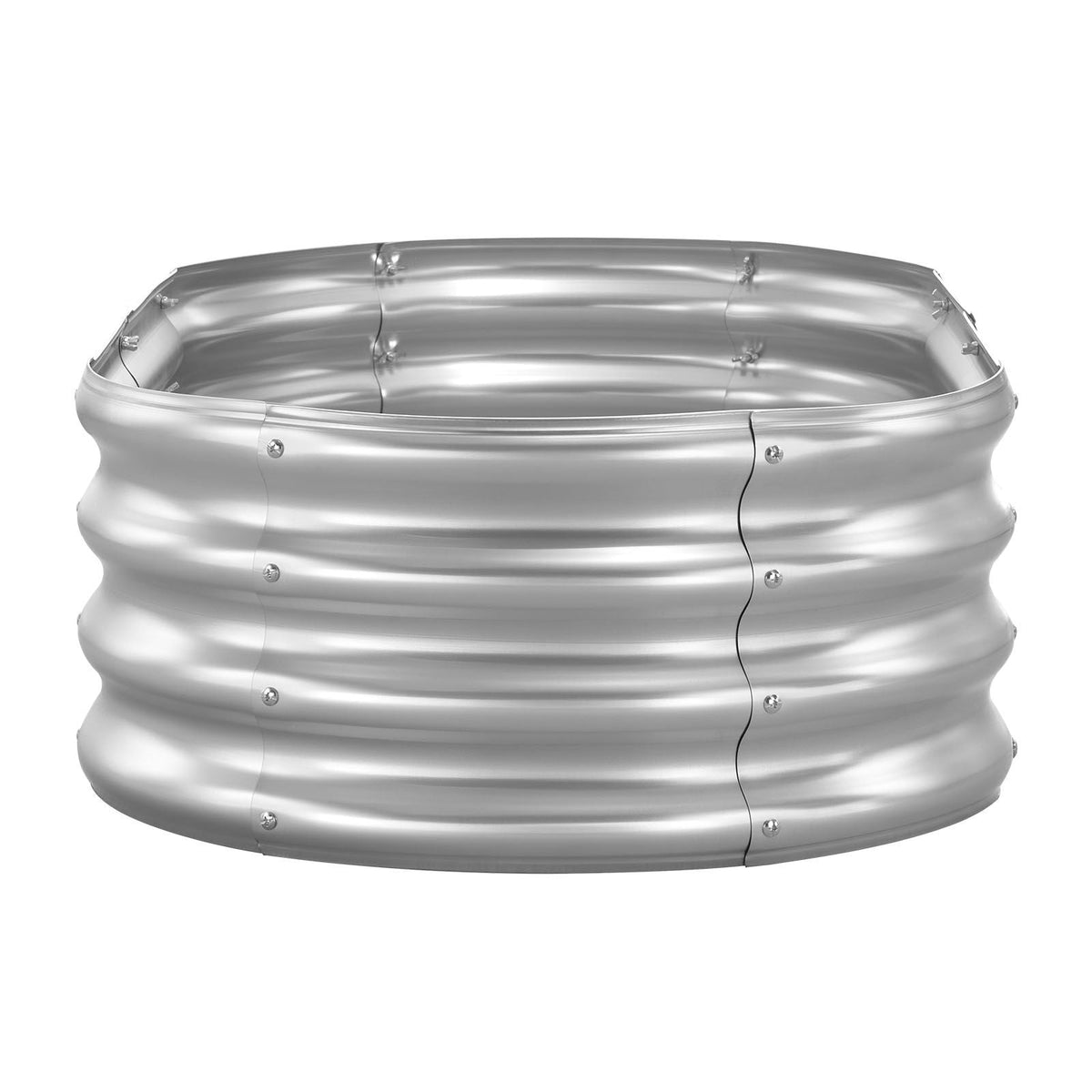 Metal Raised Garden Bed, 4 x 2 x 1 ft Oval Outdoor Galvanized Planter Garden Box, Open Bottom Design, Large Planter Raised Bed for Growing Vegetables, Flowers, and Succulents, Galvanized Color