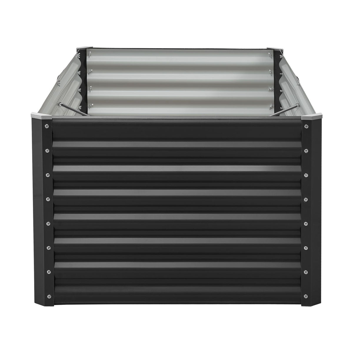 Metal Raised Garden Bed, 6 x 3 x 1.4 ft Outdoor Galvanized Planter Garden Box, Open Bottom Design, Large Planter Raised Bed for Growing Vegetables, Flowers, Herbs, and Succulents, Dark Gray