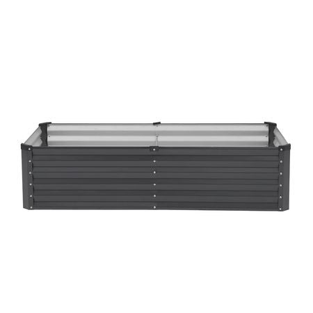 Metal Raised Garden Bed, 6 x 3 x 1.5 ft Outdoor Galvanized Planter Box, with Open Bottom, Large Planter Raised Bed for Gardening Vegetables, Flowers, Herbs, and Succulent Plants, Dark Gray
