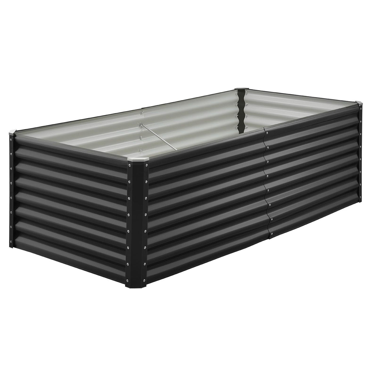 Metal Raised Garden Bed, 6 x 3 x 2 ft Outdoor Galvanized Planter Garden Box, Open Bottom Design, Large Planter Raised Bed for Growing Vegetables, Flowers, Herbs, and Succulents, Dark Gray