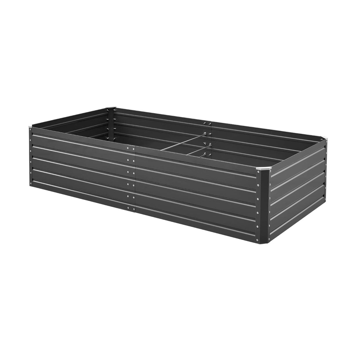 Metal Raised Garden Bed, 6.7 x 3 x 1.5 ft Outdoor Galvalume Planter Garden Box, Open Bottom Design, Large Planter Raised Bed for Growing Vegetables, Flowers, Herbs, and Succulents, Gray