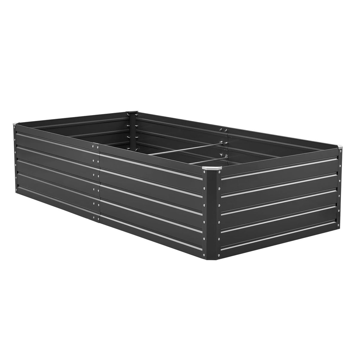 Metal Raised Garden Bed, 6.7 x 3 x 1.5 ft Outdoor Galvalume Planter Garden Box, Open Bottom Design, Large Planter Raised Bed for Growing Vegetables, Flowers, Herbs, and Succulents, Gray