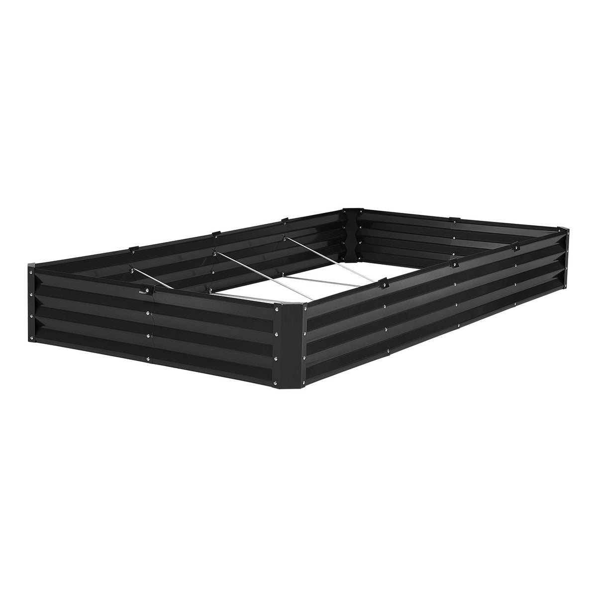 Metal Raised Garden Bed, 8 x 4 x 1 ft Outdoor Galvanized Planter Box, with Open Bottom, Large Planter Raised Bed for Gardening Vegetables, Flowers, Herbs, and Succulent Plants, Dark Gray