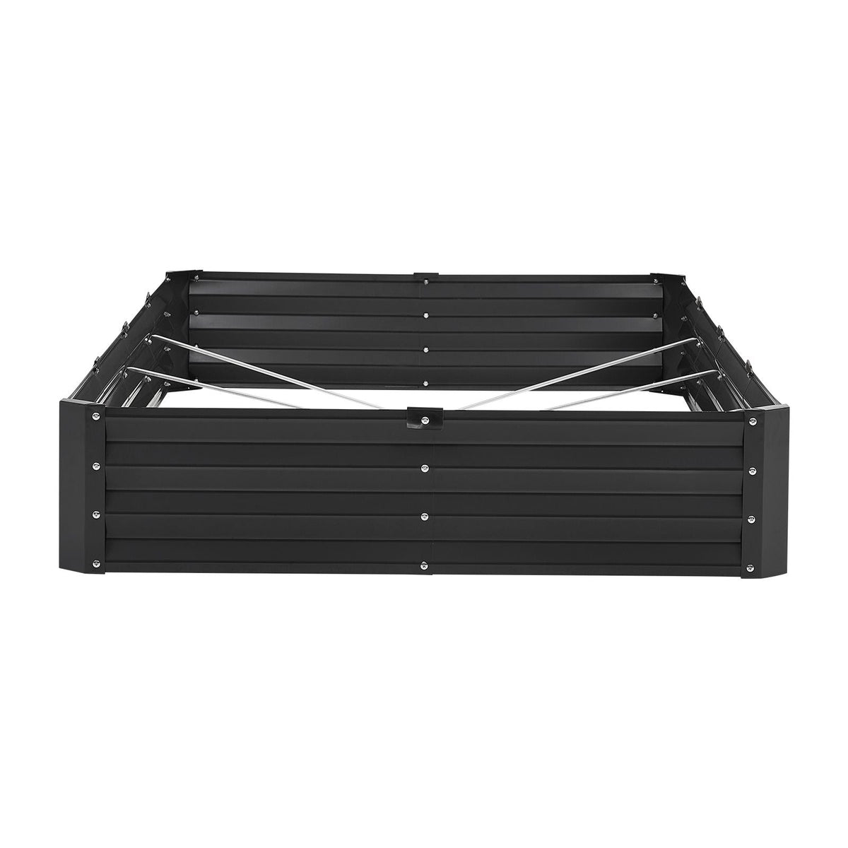 Metal Raised Garden Bed, 8 x 4 x 1 ft Outdoor Galvanized Planter Box, with Open Bottom, Large Planter Raised Bed for Gardening Vegetables, Flowers, Herbs, and Succulent Plants, Dark Gray