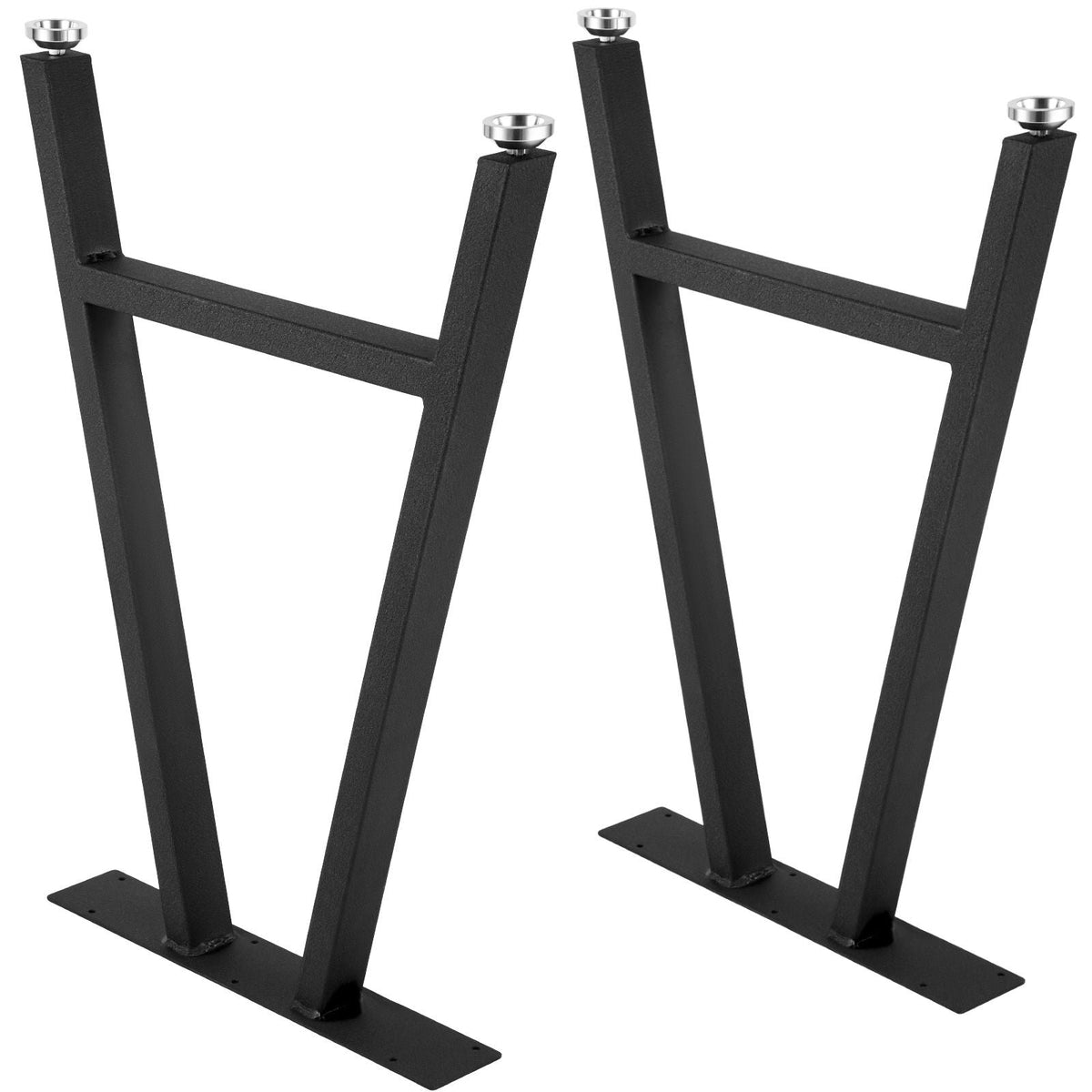 Metal Table Legs 28 x 17.7 inch A-Shaped Desk Legs Set of 2 Heavy Duty Bench Legs with Polyurethane Coating, Furniture Legs with Floor Protectors, Wrought Iron Coffee Table Legs for Home DIY Bla