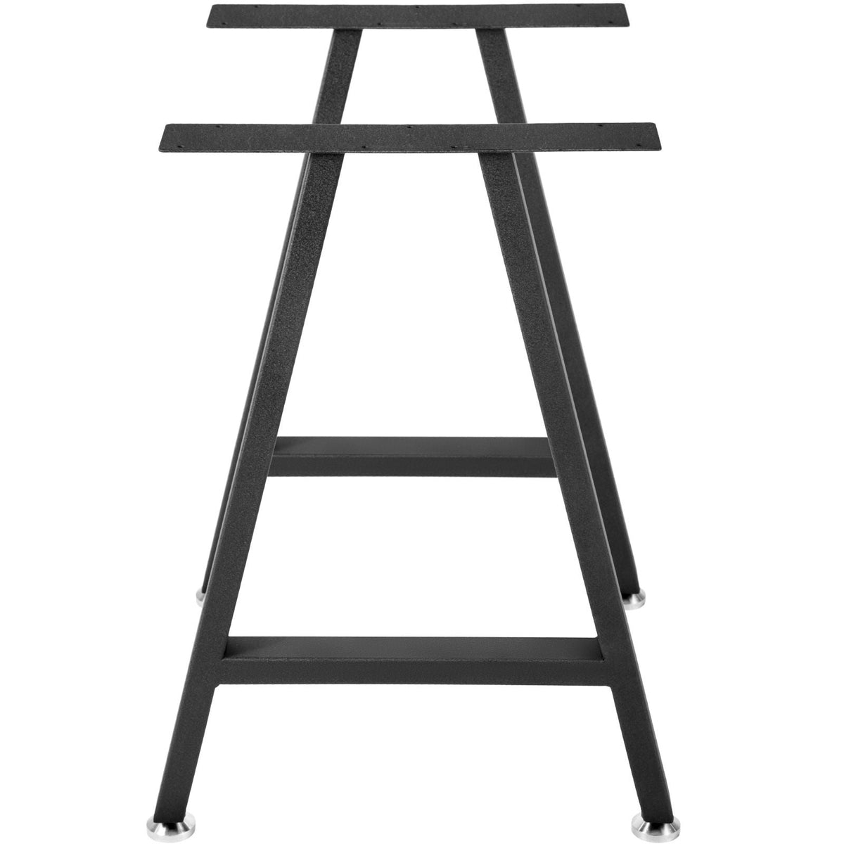 Metal Table Legs 28 x 17.7 inch A-Shaped Desk Legs Set of 2 Heavy Duty Bench Legs with Polyurethane Coating, Furniture Legs with Floor Protectors, Wrought Iron Coffee Table Legs for Home DIY Bla