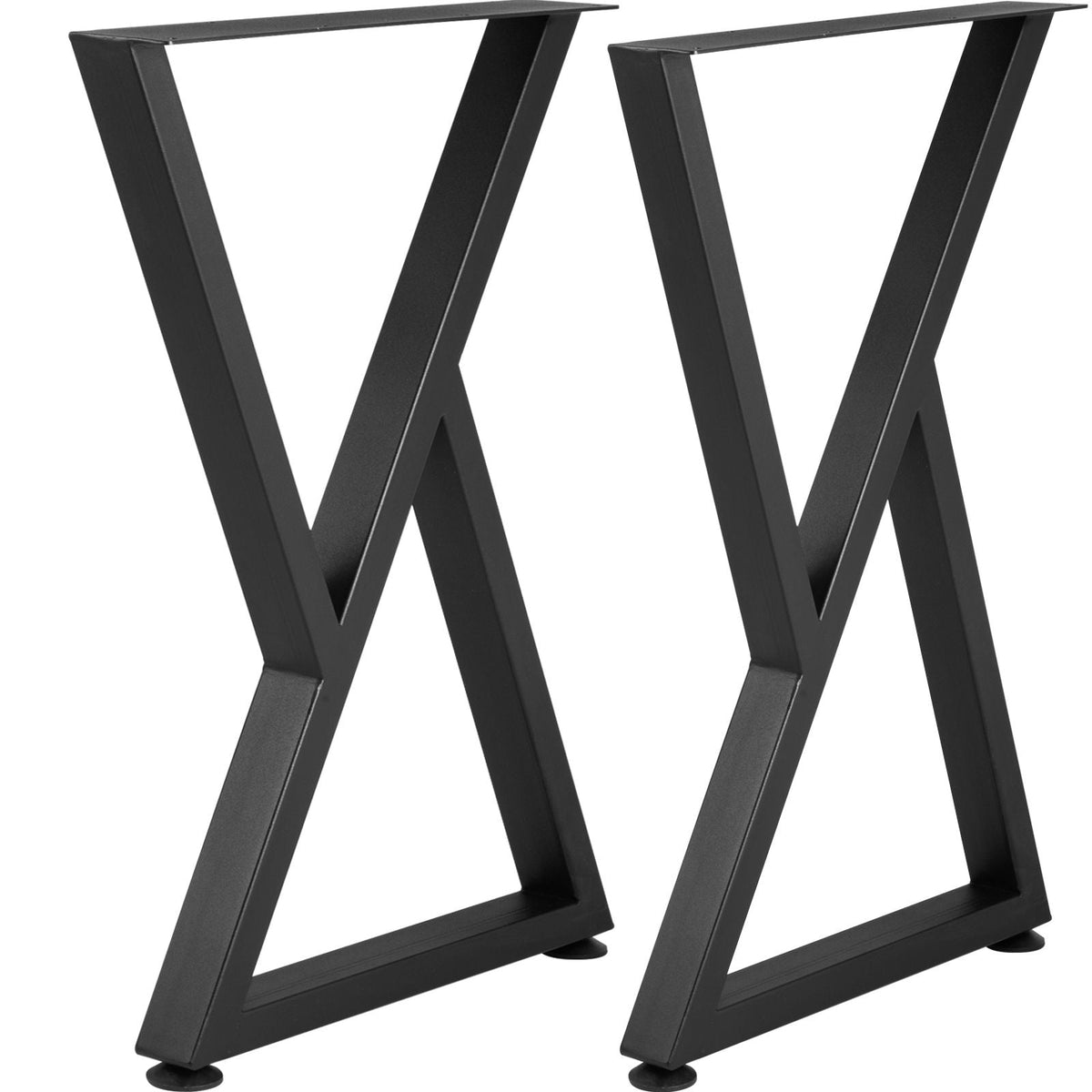 Metal Table Legs, 28x18 inch Desk Legs, Set of 2, Heavy Duty Bench Legs, Z Shape Metal Furniture Legs, Wrought Iron Coffee Table Legs, Home DIY for Dining Table with Rubber Floor Protectors, Mat