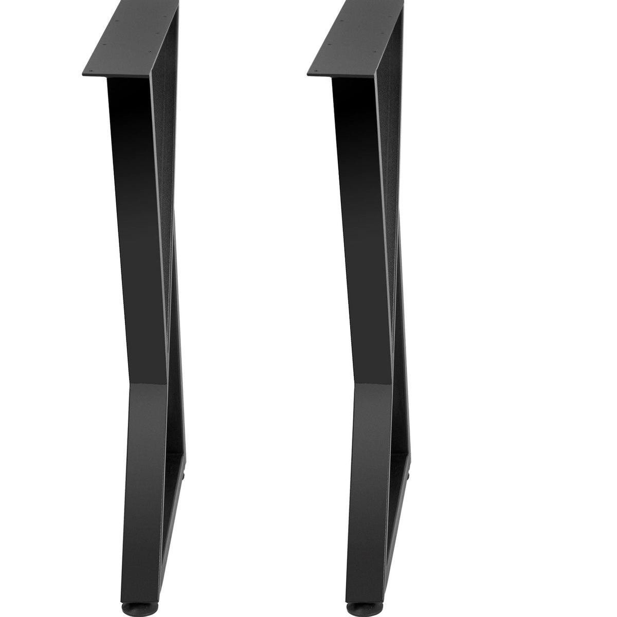 Metal Table Legs, 28x18 inch Desk Legs, Set of 2, Heavy Duty Bench Legs, Z Shape Metal Furniture Legs, Wrought Iron Coffee Table Legs, Home DIY for Dining Table with Rubber Floor Protectors, Mat