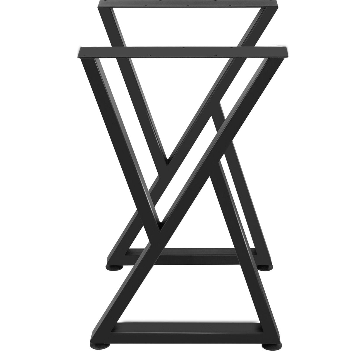 Metal Table Legs, 28x18 inch Desk Legs, Set of 2, Heavy Duty Bench Legs, Z Shape Metal Furniture Legs, Wrought Iron Coffee Table Legs, Home DIY for Dining Table with Rubber Floor Protectors, Mat