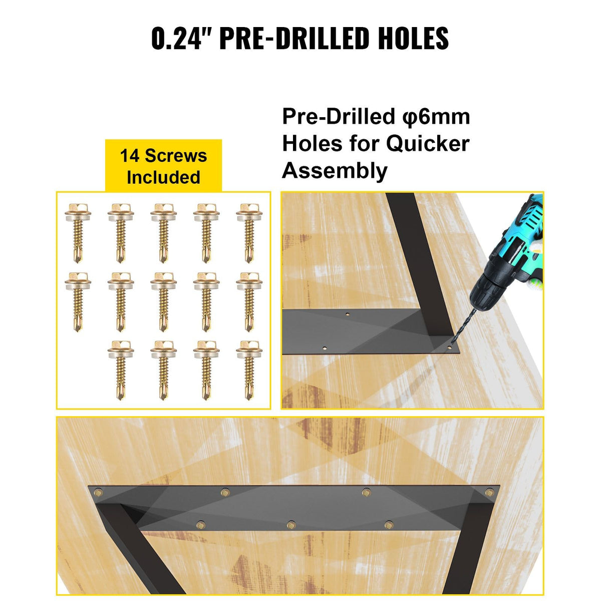 Metal Table Legs, 28x18 inch Desk Legs, Set of 2, Heavy Duty Bench Legs, Z Shape Metal Furniture Legs, Wrought Iron Coffee Table Legs, Home DIY for Dining Table with Rubber Floor Protectors, Mat