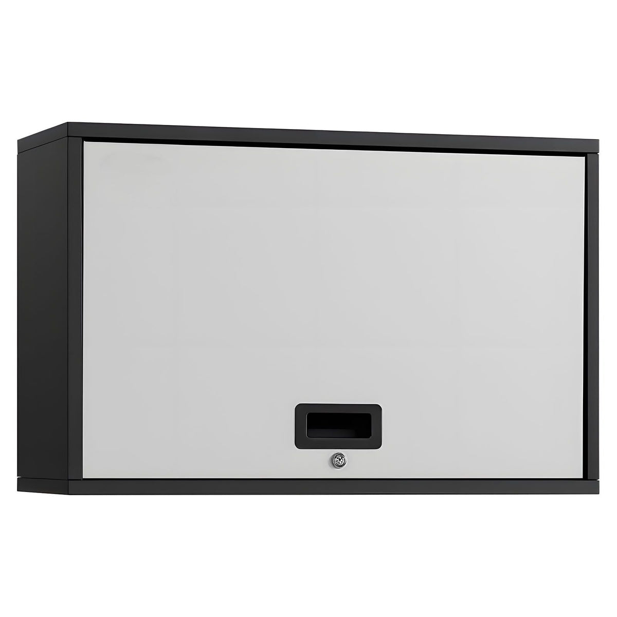 Metal Wall Cabinet, 27.56W x 12.01D x 19.69H Inch, Floating Garage Tool Cabinet with Up-Flip Door and Shelf, 240 lbs Load Capacity, Fit for Garage, Basement, Kitchen, Warehouse Assembly Required