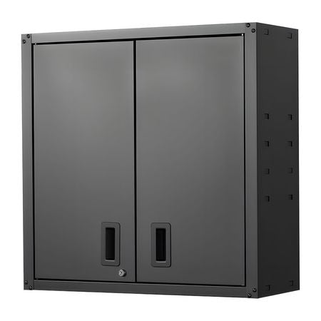 Metal Wall Cabinet, 30W x 12.2D x 30H Inch, Steel Floating Hanging Storage Cabinet with Locking Doors and Adjustable Shelf for Garage, Basement, Kitchen, Warehouse Assembly Required, Black