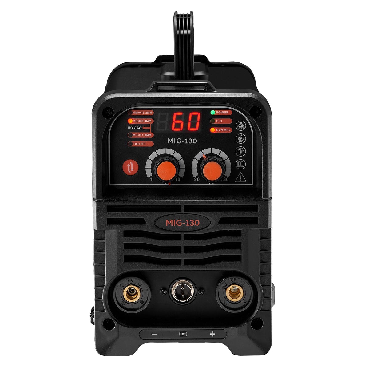 MIG Welder, 130Amp Synergic Mig Welding Machine, 3-in-1 Flux Core MIG/Stick/Lift TIG Multi-Process Welder Machine, 110V Portable Mig Welder with IGBT Inverter Technology & Digital Display Screen