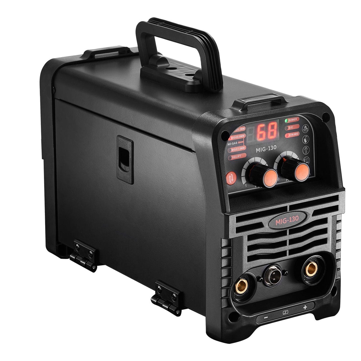 MIG Welder, 130Amp Synergic Mig Welding Machine, 3-in-1 Flux Core MIG/Stick/Lift TIG Multi-Process Welder Machine, 110V Portable Mig Welder with IGBT Inverter Technology & Digital Display Screen