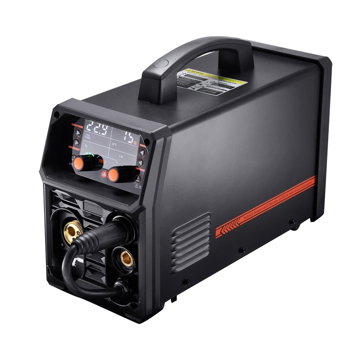 MIG Welder, 200A Synergic Mig Welding Machine, 4-in-1 Gas MIG/Flux Core MIG/Stick/Lift TIG Multi-Process Welder Machine, 110V/220V Dual Voltage Mig Welder with IGBT Inverter & LCD Screen Display