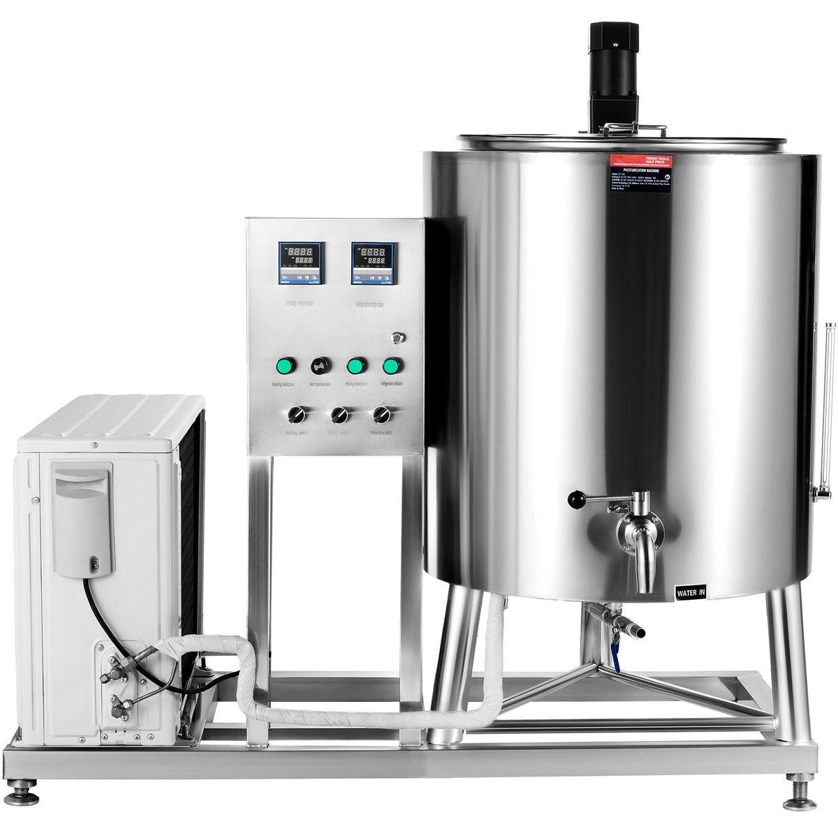 Milk Pasteurizer 150L, Commercial Milk Pasteurization Machine, Food Grade 304 Stainless Steel, Professional Pasteurization with Time and Temperature Control, for Milk Juice Yogurt Sterilization