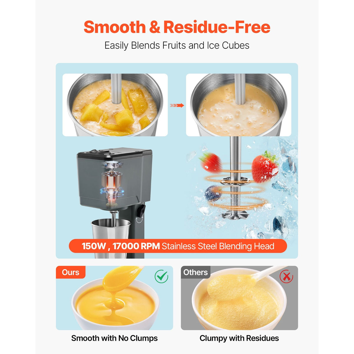 Milkshake Maker, 150W Milk Shake Maker Mixer, Single Head Drink Mixer Blender Machine, Dual-Speed Adjustment Milkshake Blender with Stainless Steel Cup, for Home, Kitchen, Bar & Beverage Shop