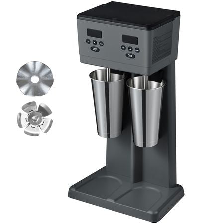 Milkshake Maker, 375W x 2 Electric Milkshake Machine, Commercial Double Heads Drink Mixer Blender, LED Intelligent Microswitch, 3-Speed Milkshake Mixer with 2 x 820 ml Stainless Steel Cups