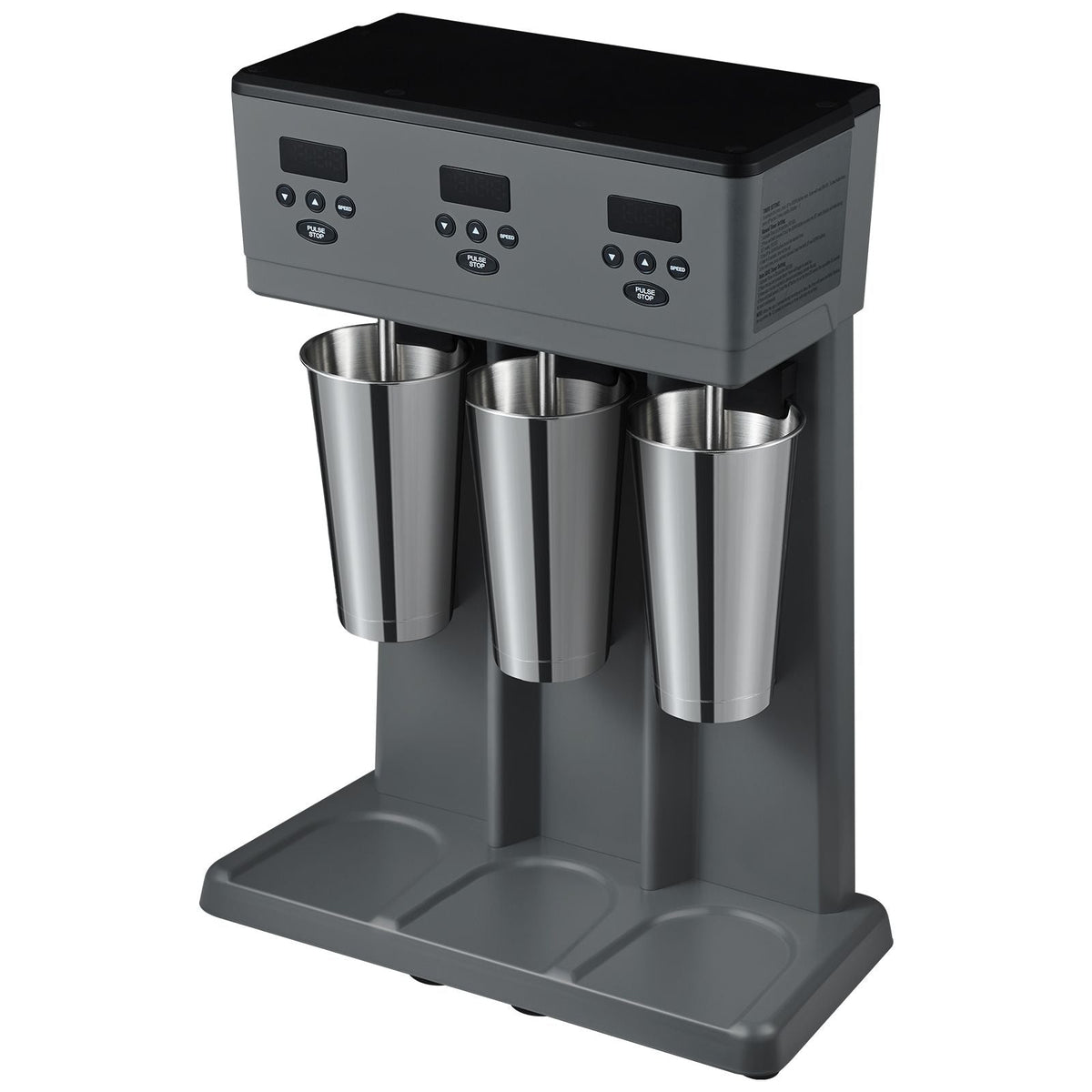 Milkshake Maker, 375W x 3 Electric Milkshake Machine, Commercial Triple Heads Drink Mixer Blender, LED Intelligent Microswitch, 3-Speed Milkshake Mixer with 3 x 820 ml Stainless Steel Cups