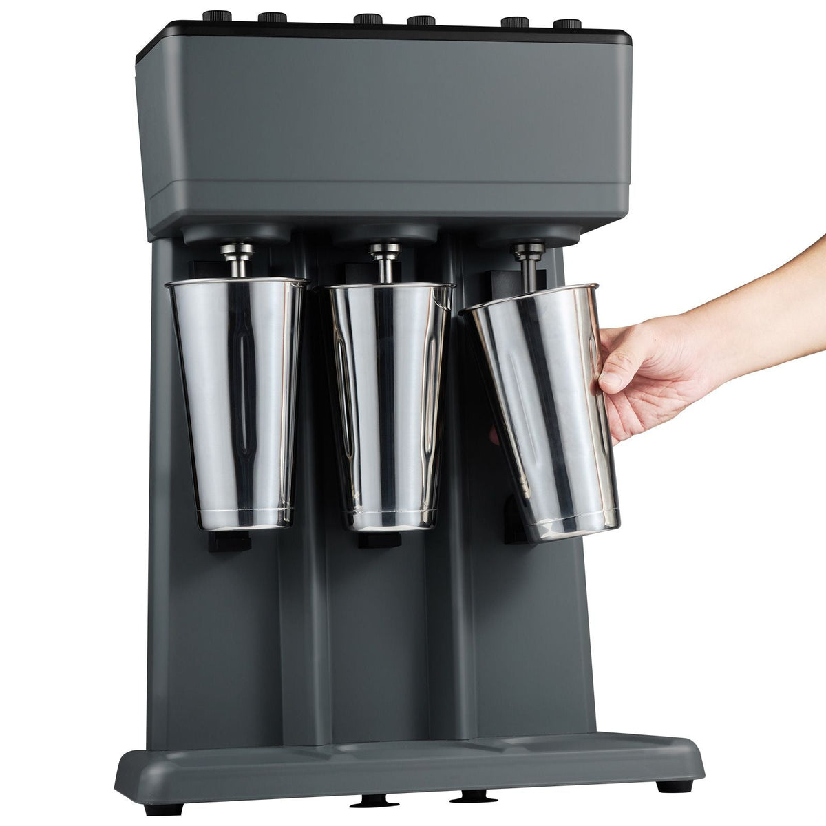 Milkshake Maker, 375W x 3 Electric Milkshake Machine, Triple Heads Drink Mixer Blender Machine, 3-Speed Milkshake Mixer with 3 x 820 ml Stainless Steel Cups, for Commercial and Home