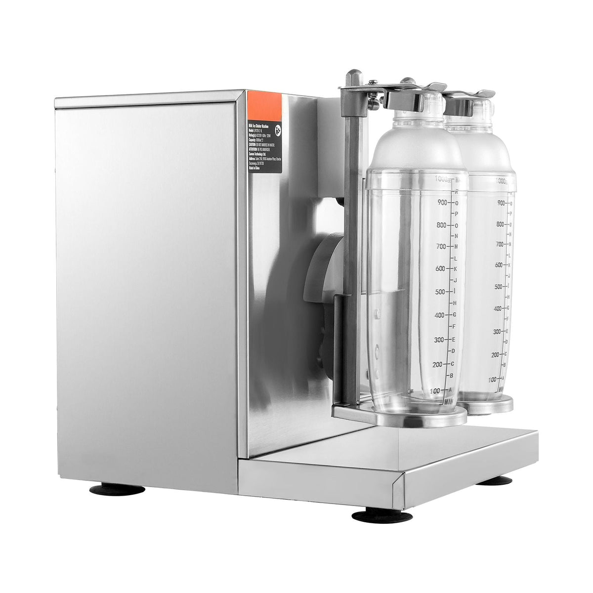 Milkshake Maker Machine, 120W Commercial Milk Tea Shaker Machine, Double Head Milk Shake Mixer Machine, 0-180s Adjustable Milkshake Blender, with 1 L PC Cup, for Milk Tea Store