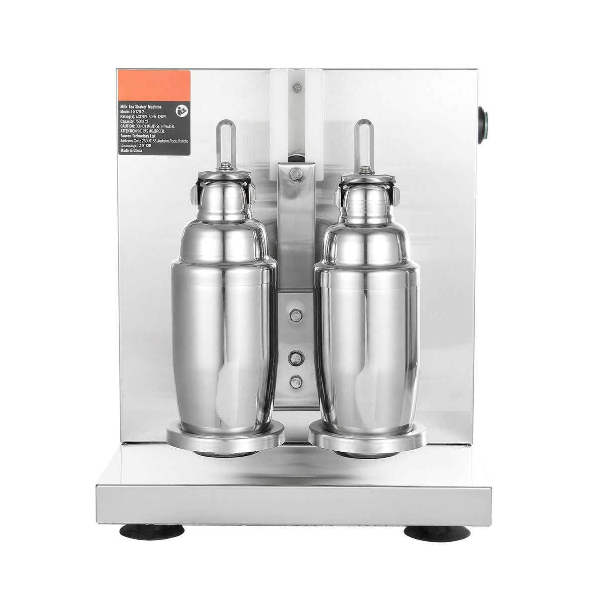 Milkshake Maker Machine, 120W Commercial Milk Tea Shaker Machine, Double Head Milk Shake Mixer Machine, 0-180s Adjustable Milkshake Blender, with 750 ml Stainless Steel Cup, for Milk Tea Store