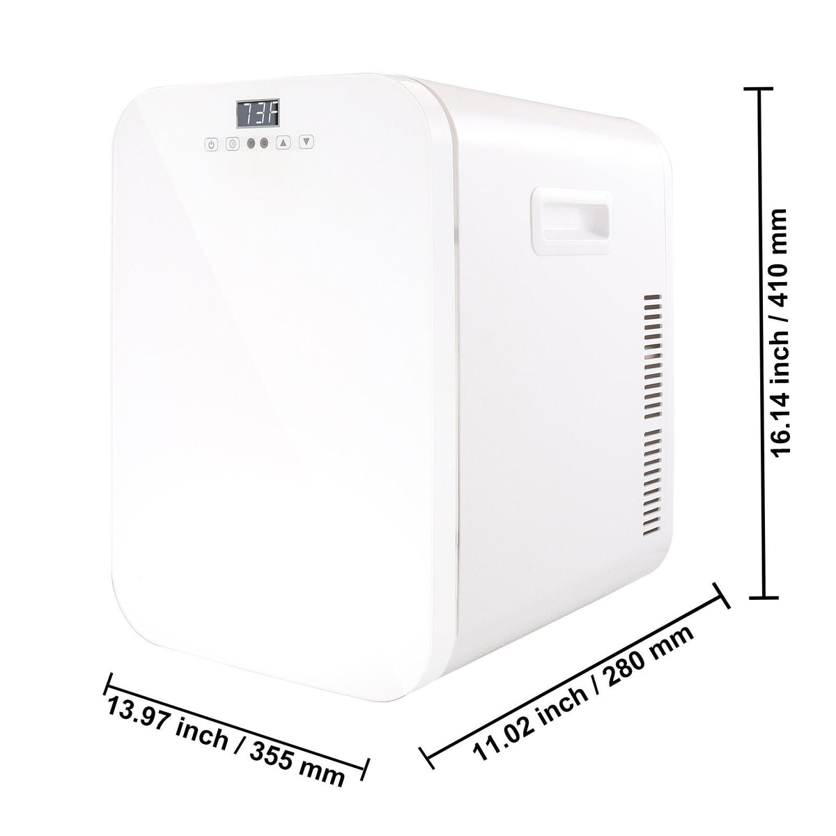 Mini Fridge, 20L Skincare Fridges with Temper Control Touch Screen, Portable Small Beverage Refrigerator for Bedroom Office Car Dorm, AC/DC Cool Warmer for Cosmetic Drink Milk, White
