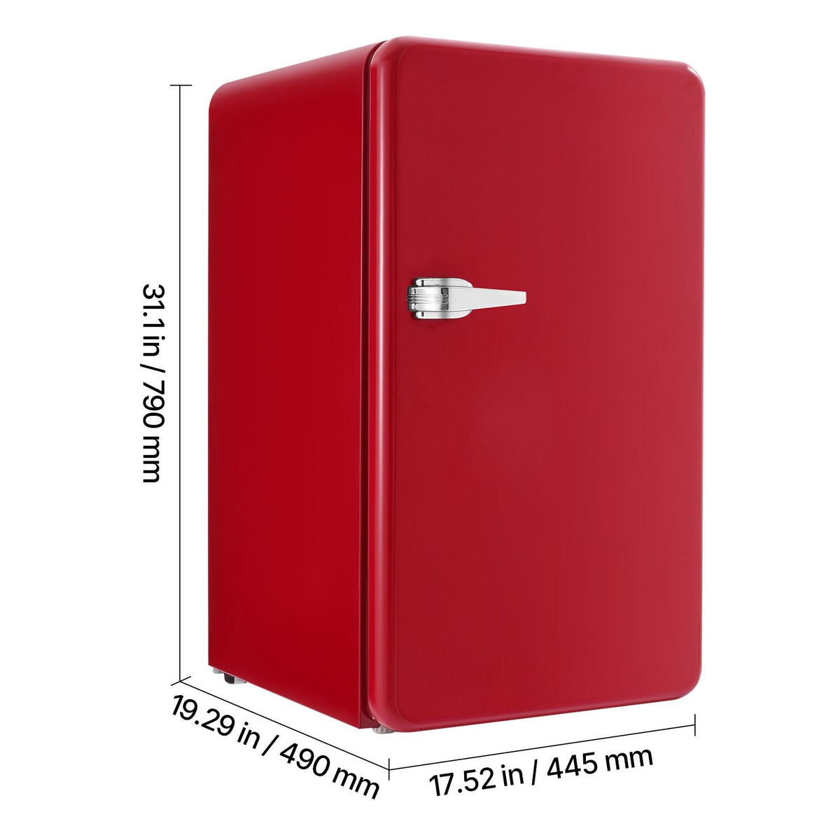 Mini Fridge, 3.2 Cu.Ft, Single Door Compact Refrigerator with Adjustable Temperature, Glass Shelf, Energy Efficient Dorm Fridge, Low Noise Small Refrigerator, for Bedroom, Office, Dorm, Red