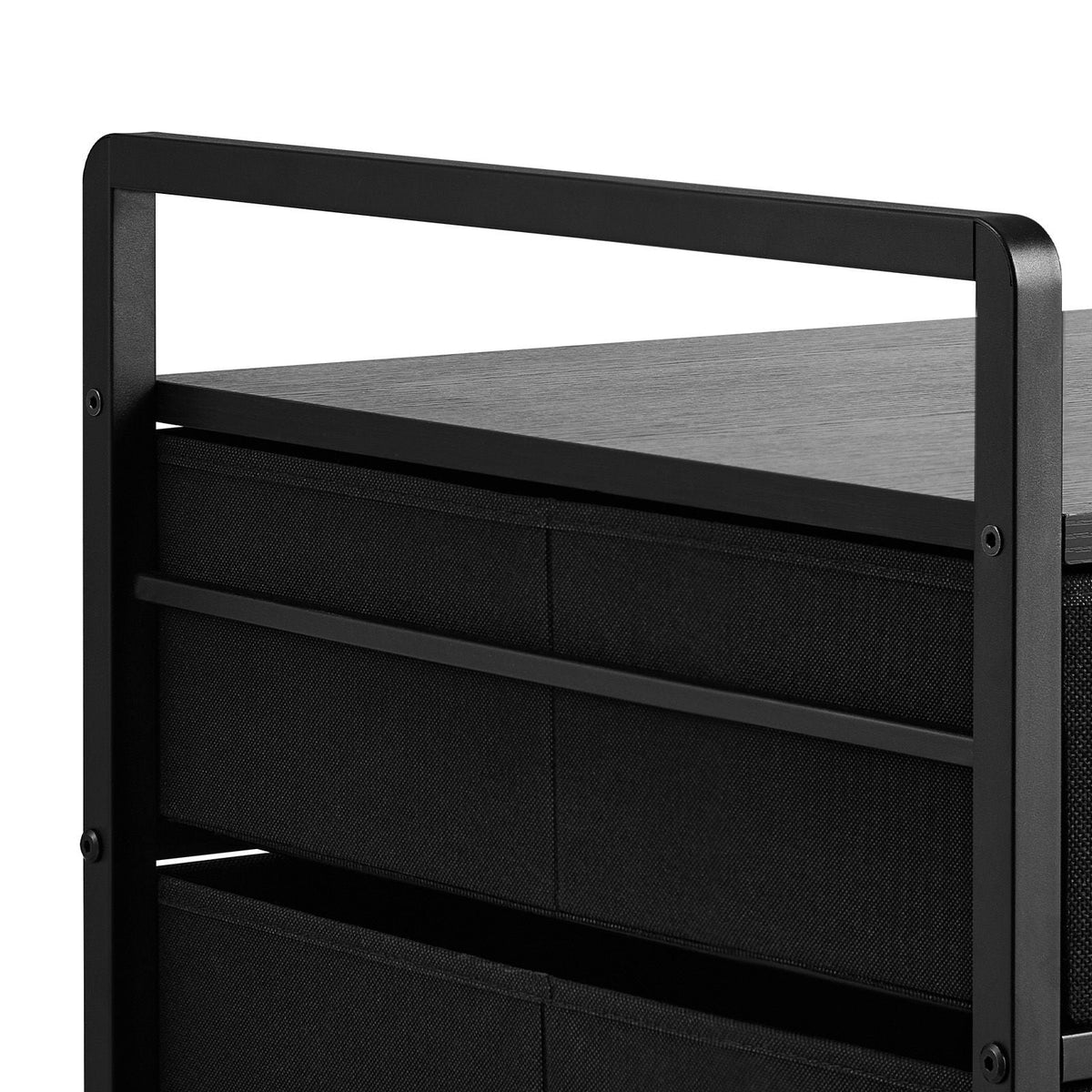 Mini Fridge Stand with Storage, 176 lb-Capacity Mini Fridge Table with 2 Drawers & 4 Swivel Wheels, Mobile Mini Fridge Shelf, Black Mini Fridge Organizer for Dorm, Apartment, Office, Bedroom
