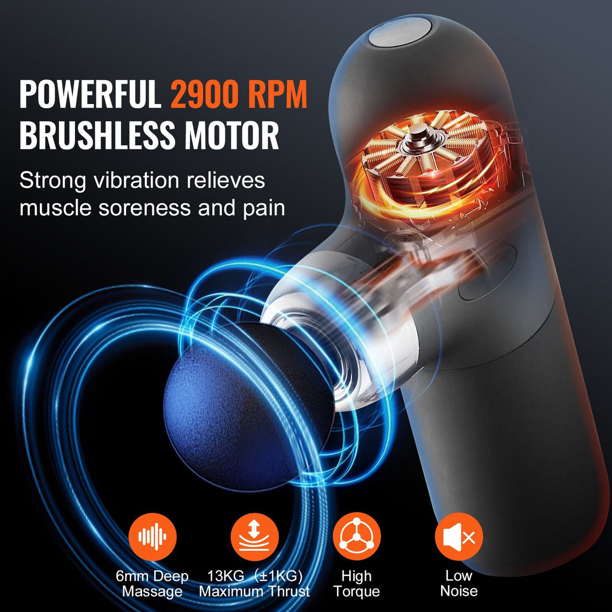 Mini Massage Gun Deep Tissue, Percussion Muscle Massage Gun Portable for Athletes, Small Massage Gun Handheld for Pain Relief, Muscle Relaxation with 4 Speed Levels, 7.4V 2500mAh