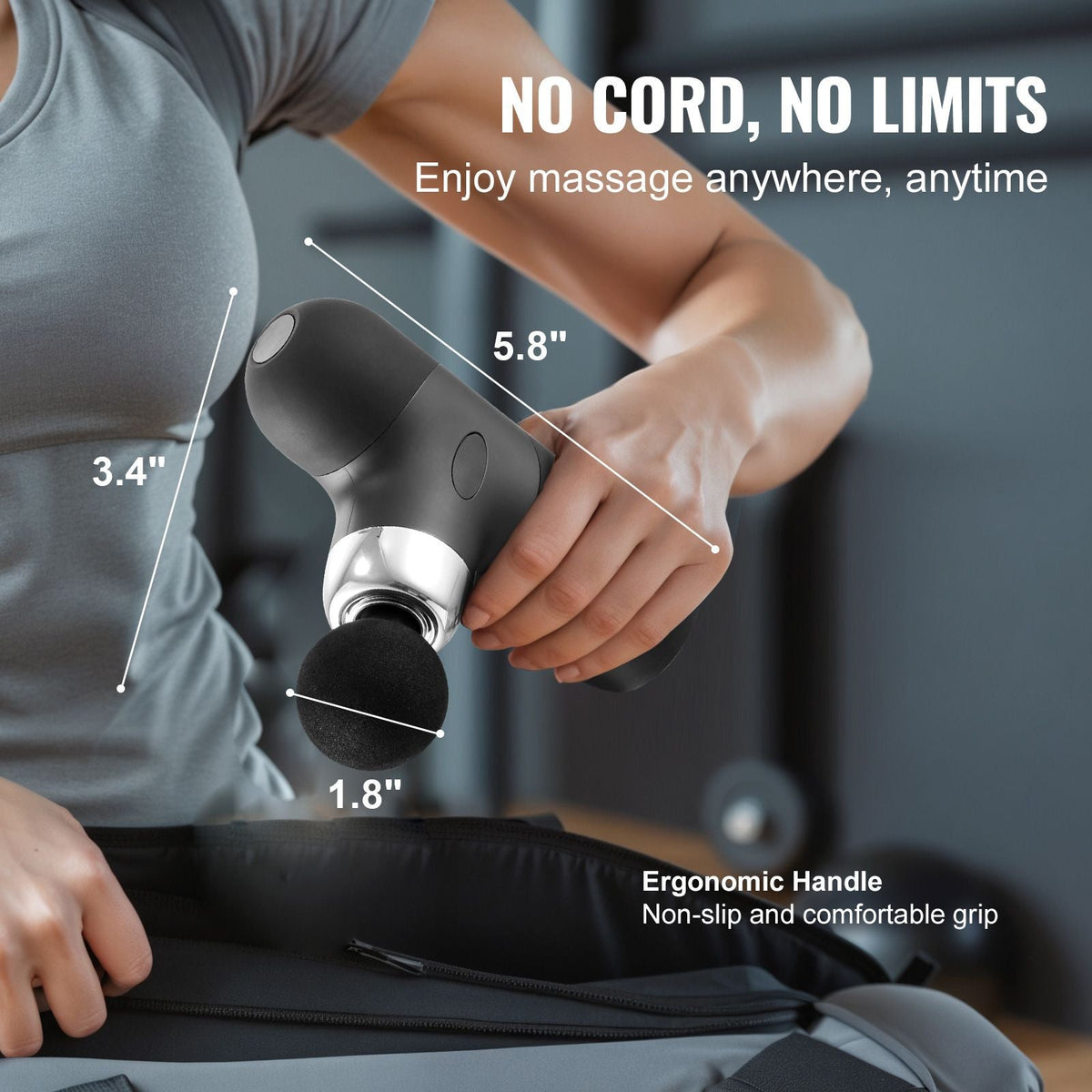 Mini Massage Gun Deep Tissue, Percussion Muscle Massage Gun Portable for Athletes, Small Massage Gun Handheld for Pain Relief, Muscle Relaxation with 4 Speed Levels, 7.4V 2500mAh