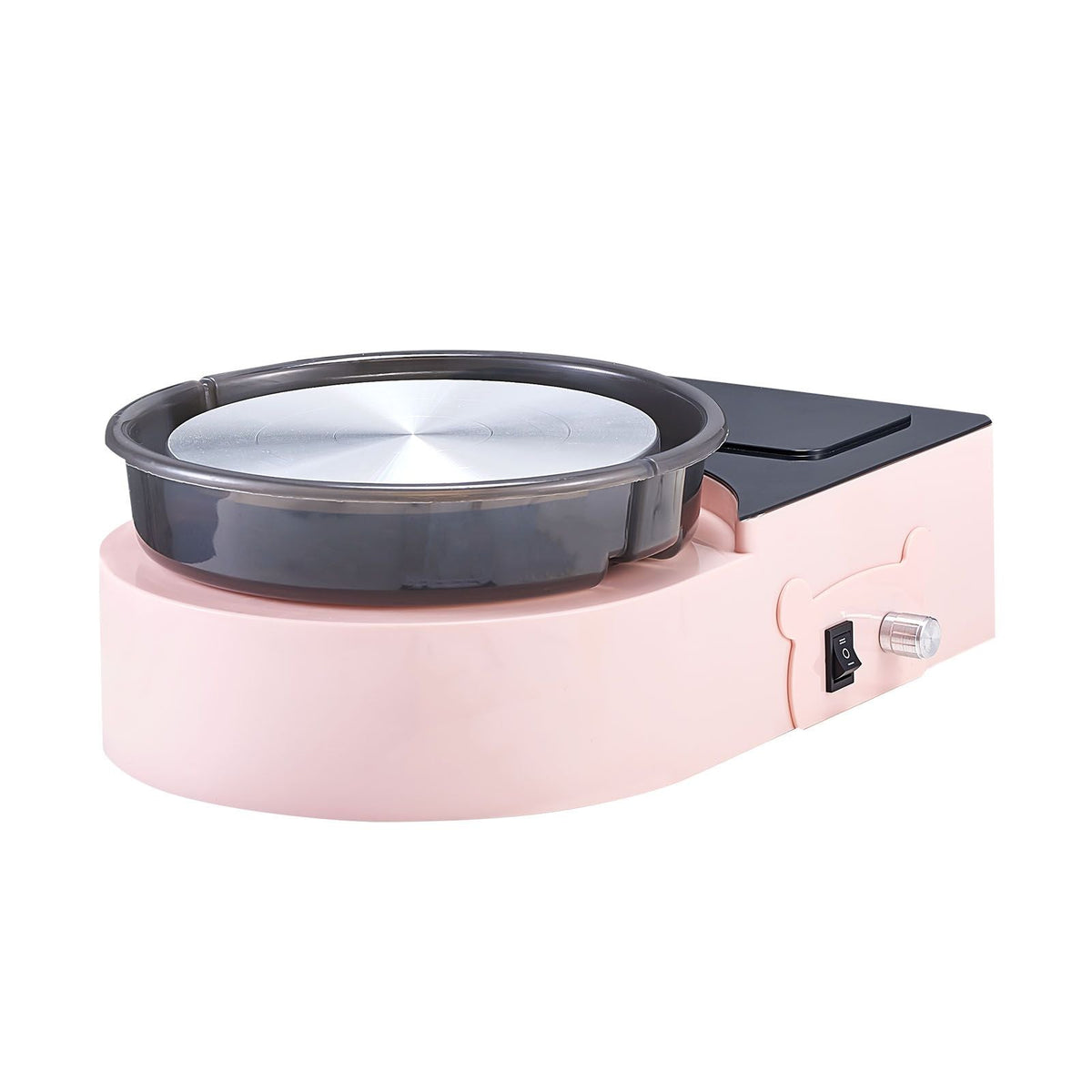 Mini Pottery Wheel, 6 inch Turntable, Forward and Reverse Rotation, Adjustable Speed, Electric Clay Wheel for Kids and Adults, with Clay Shaping Tools, for Home DIY, Pottery Classes, Pink