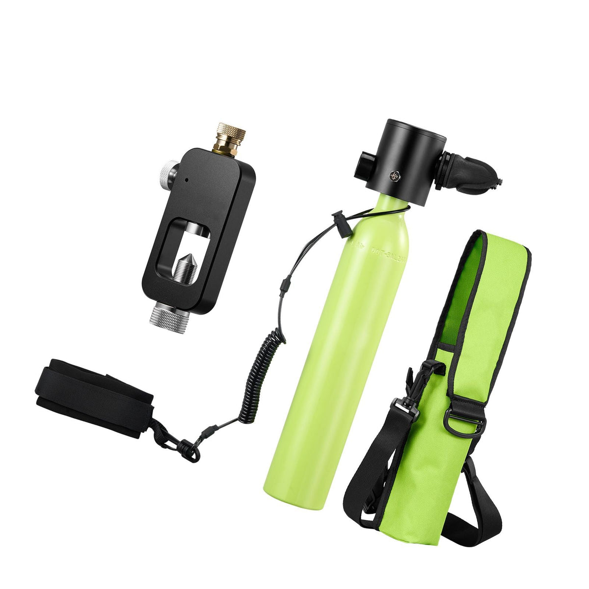 Mini Scuba Tank, 0.5L Portable Diving Tank for Underwater Breathing, Reusable Lung Diving Cylinder up to 10 Minutes Dive Time, Emergency Rescue Pony Bottle with Refill Adapter for Snorkeling