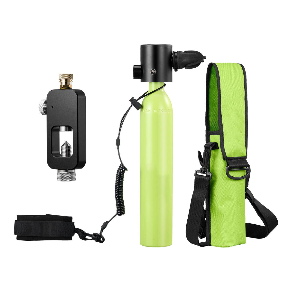 Mini Scuba Tank, 0.5L Portable Diving Tank for Underwater Breathing, Reusable Lung Diving Cylinder up to 10 Minutes Dive Time, Emergency Rescue Pony Bottle with Refill Adapter for Snorkeling