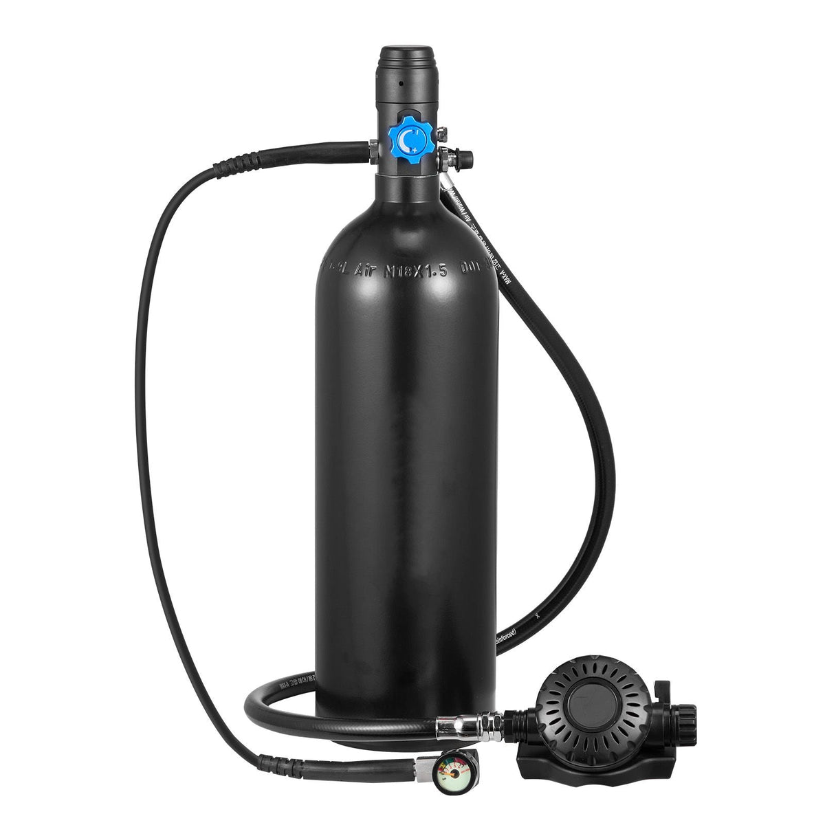 Mini Scuba Tank, 1.9L Portable Diving Tank for Underwater Breathing, Reusable Lung Diving Cylinder up to 35 Minutes Dive Time, Emergency Rescue Pony Bottle with Backpack & Case for Snorkeling