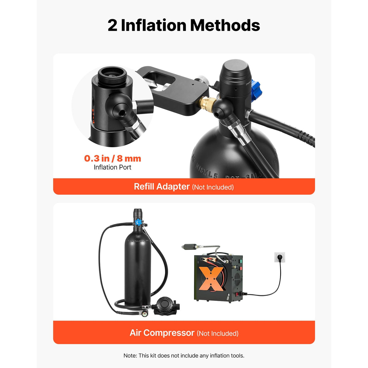 Mini Scuba Tank, 1.9L Portable Diving Tank for Underwater Breathing, Reusable Lung Diving Cylinder up to 35 Minutes Dive Time, Emergency Rescue Pony Bottle with Backpack & Case for Snorkeling