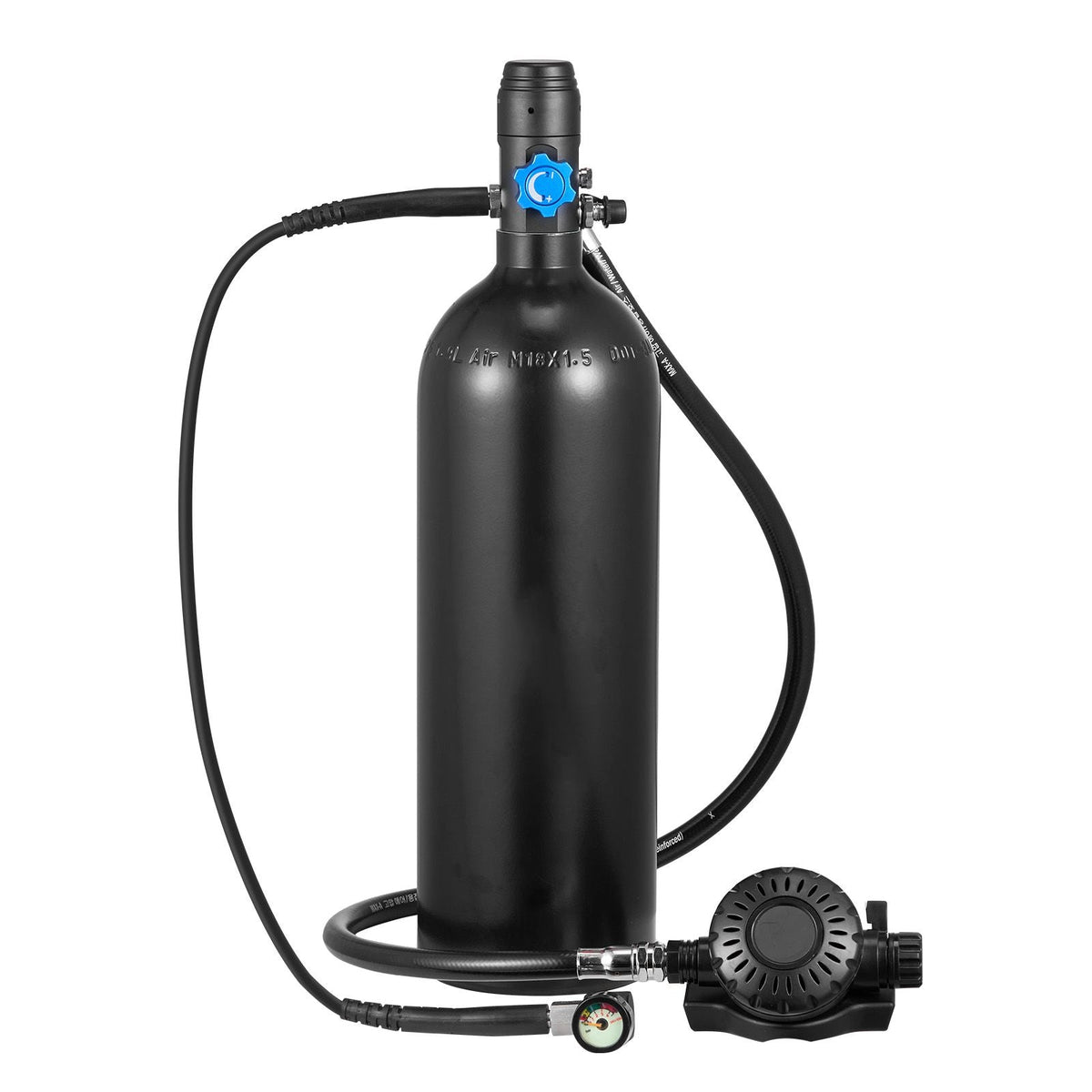 Mini Scuba Tank, 1.9L Portable Small Diving Tank for Underwater Breathing, Reusable Lung Diving Cylinder up to 35 Minutes Dive Time, Emergency Rescue Pony Bottle with Backpack for Snorkeling