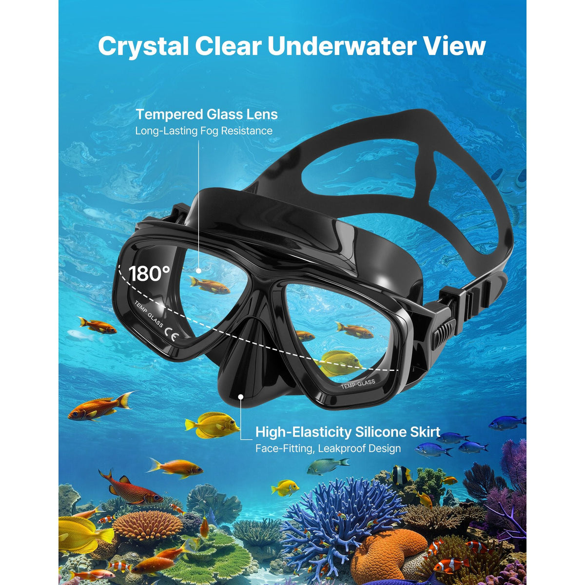 Mini Scuba Tank, 1L Portable Diving Tank for Underwater Breathing, Reusable Lung Diving Cylinder up to 20 Minutes Dive Time, Emergency Rescue Pony Bottle with Adapter & Goggles for Snorkeling