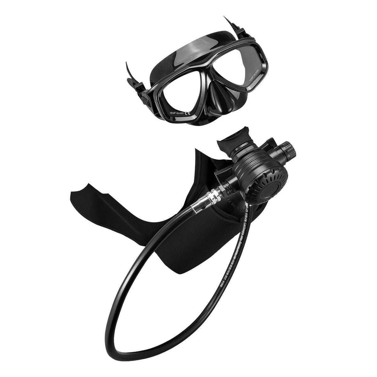 Mini Scuba Tank, 1L Portable Diving Tank for Underwater Breathing, Reusable Lung Diving Cylinder up to 20 Minutes Dive Time, Emergency Rescue Pony Bottle with Adapter & Goggles for Snorkeling