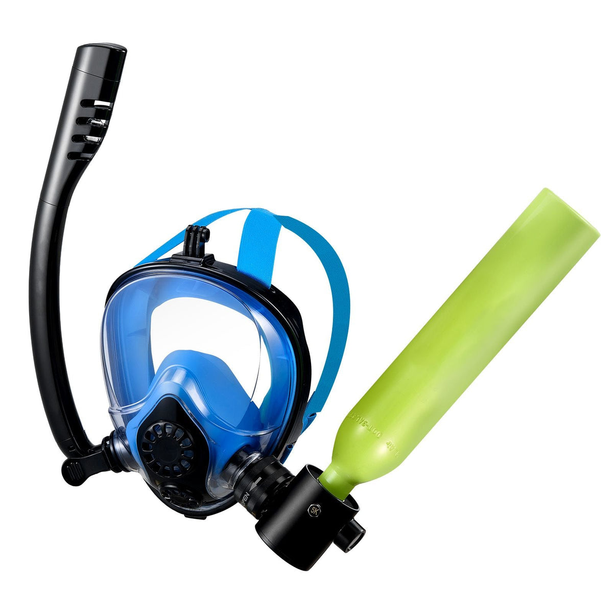 Mini Scuba Tank with Sub-Mask, 0.5L Portable Diving Tank for Underwater Breathing, Reusable Lung Diving Cylinder up to 10 Minutes Dive Time, Emergency Rescue Pony Bottle with Pump for Snorkeling