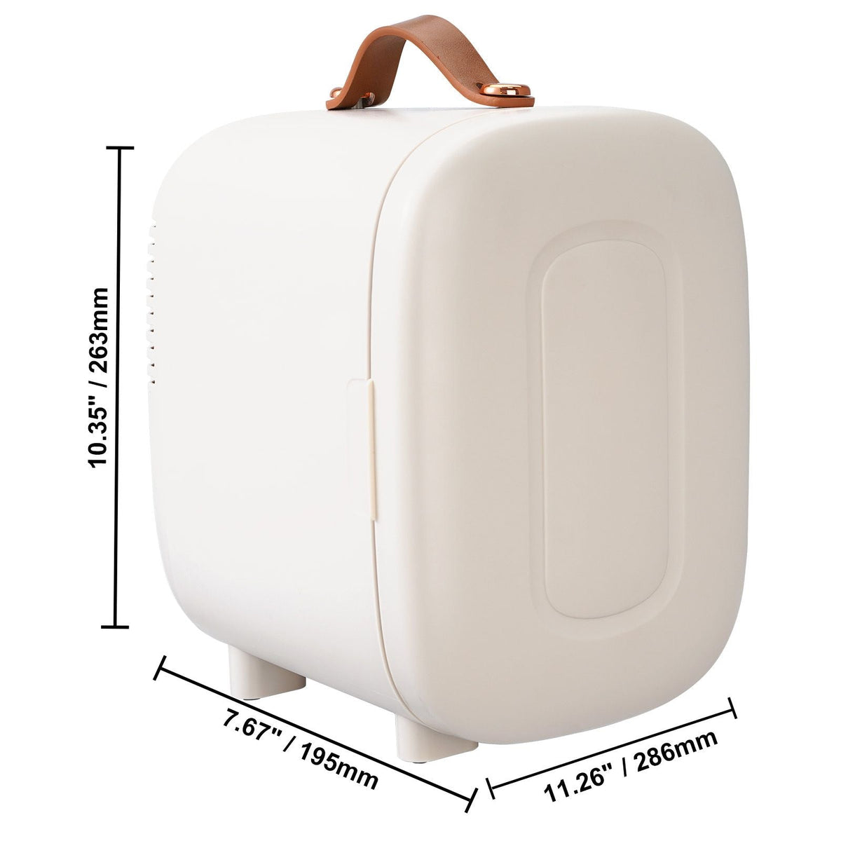 Mini Skin Care Fridge, 4 L/6 Can Cute Makeup Fridge for Cosmetics Beverage Fruit Milk, AC/DC Cooler & Warmer, Mute Tiny Refrigerator for Bedroom Office Dorm Desk Car, ETL Certified, White