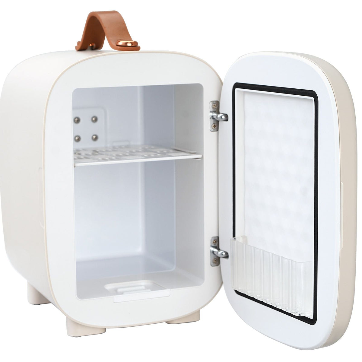 Mini Skin Care Fridge, 4 L/6 Can Cute Makeup Fridge for Cosmetics Beverage Fruit Milk, AC/DC Cooler & Warmer, Mute Tiny Refrigerator for Bedroom Office Dorm Desk Car, ETL Certified, White