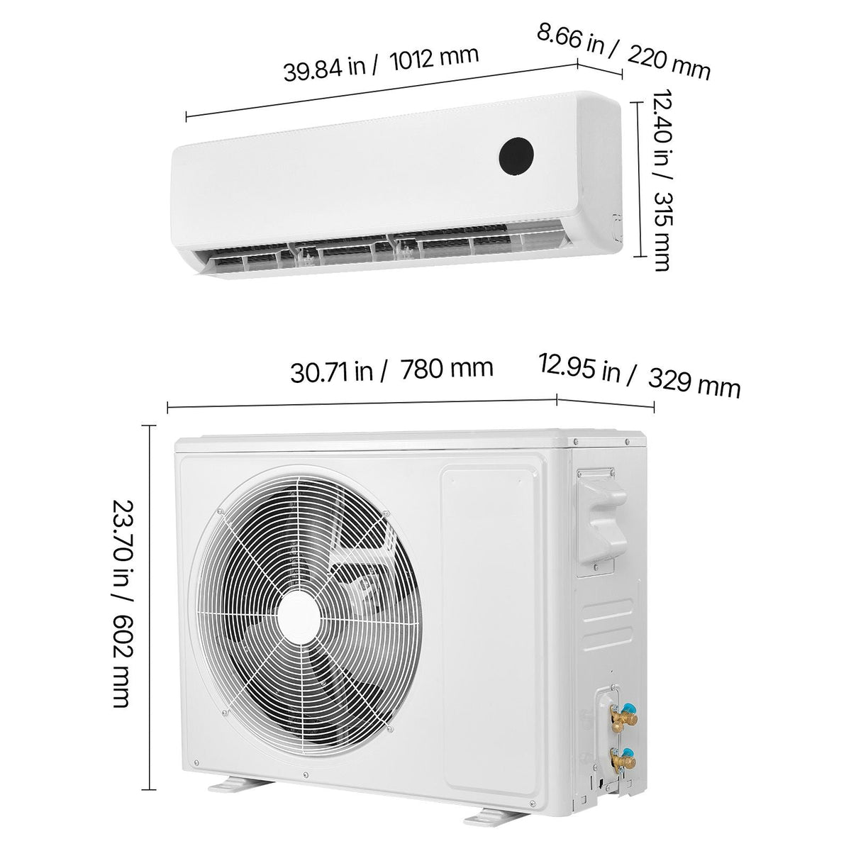 Mini Split Air Conditioner, 18,000 BTU AC / 18,400 BTU Heat, 230V 19 SEER2 High Efficiency Energy Saving, Quiet Inverter System for 1250 Sq.Ft Coverage Area, Easy to Maintain, for Home, Office