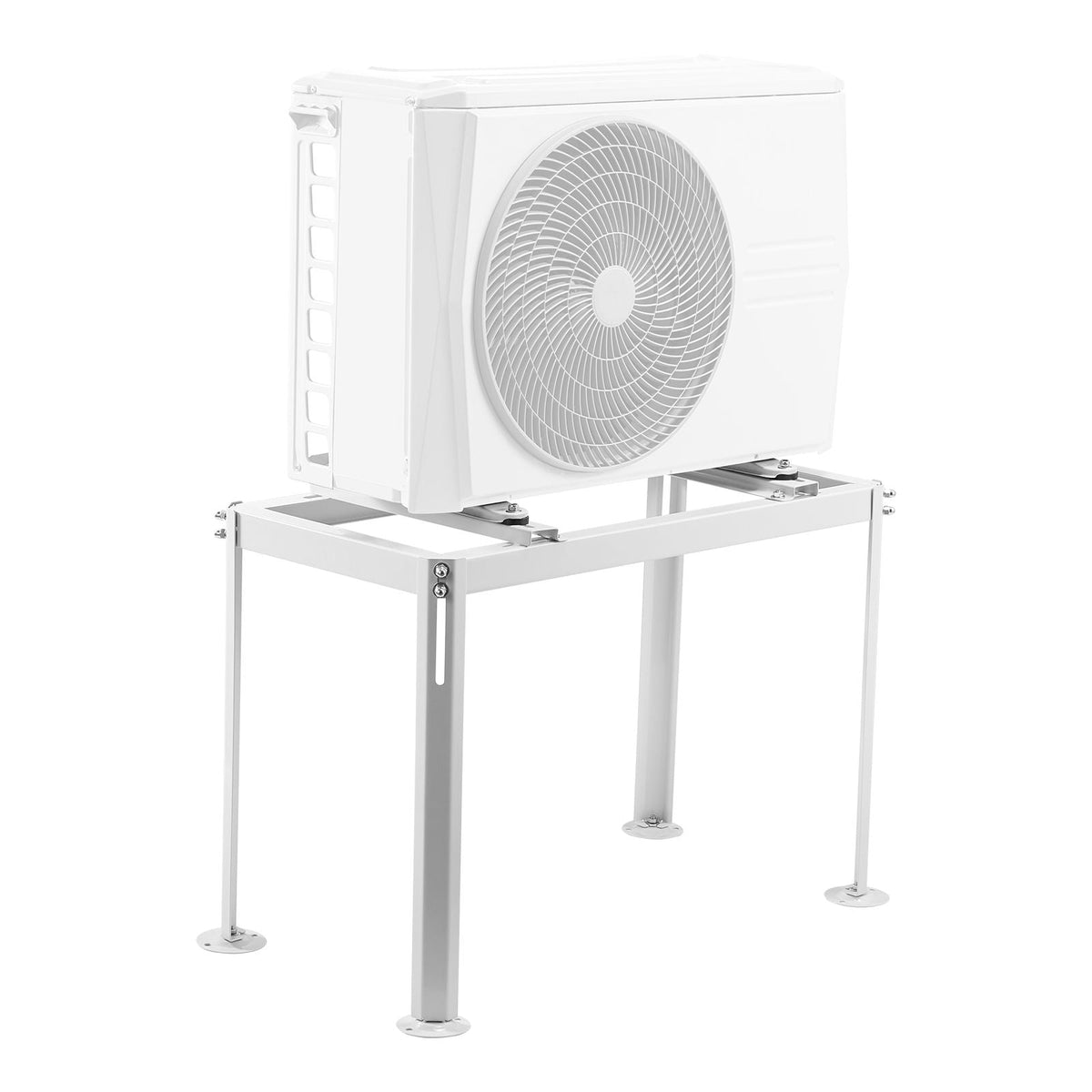 Mini Split Ground Stand, Adjustable Anti-Vibration Mini Split Stand for 9000-18000 BTU Ductless Air Conditioner Heat Pump, Heavy Duty AC Base Bracket Floor Mount w/ 441LBS Max. Load Capacity