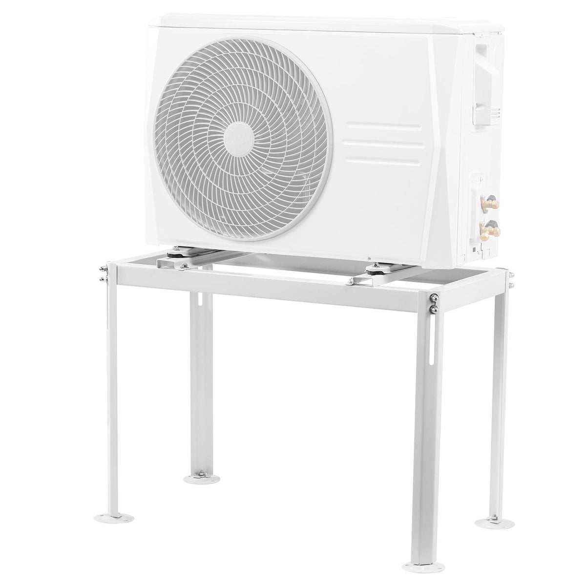 Mini Split Ground Stand, Adjustable Anti-Vibration Mini Split Stand for 9000-18000 BTU Ductless Air Conditioner Heat Pump, Heavy Duty AC Base Bracket Floor Mount w/ 441LBS Max. Load Capacity