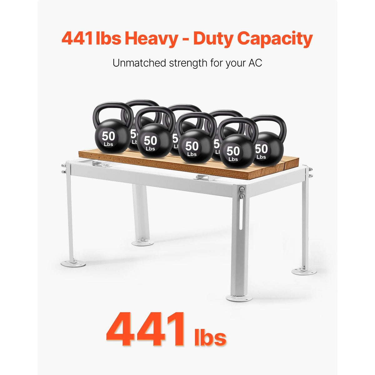 Mini Split Ground Stand, Adjustable Anti-Vibration Mini Split Stand for 9000-24000 BTU Ductless Air Conditioner Heat Pump, Heavy Duty AC Base Bracket Floor Mount w/ 441LBS Max. Load Capacity